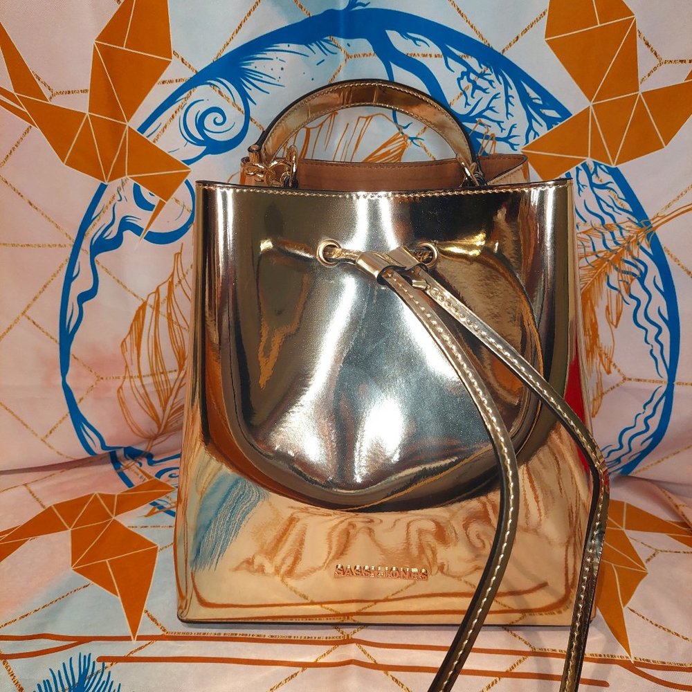 Sassy Jones "Emma" Bucket Bag - Metallic Gold